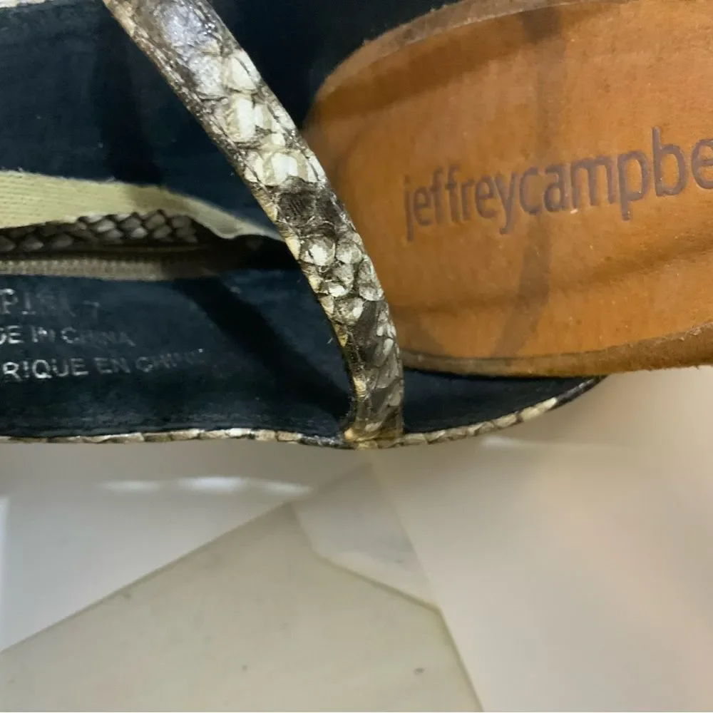 Jeffrey Campbell Womens Snakeskin Despina Heels Sandals size 7